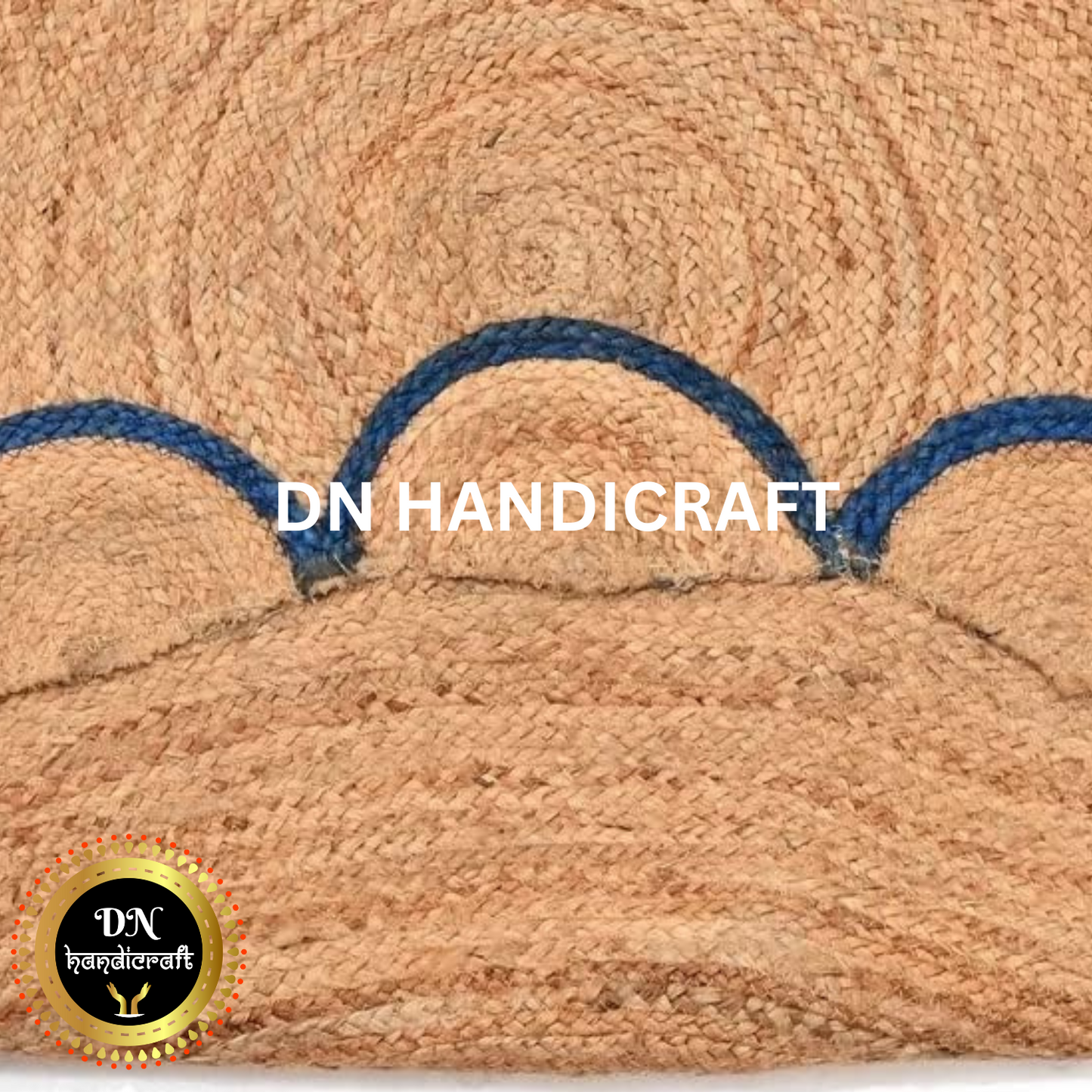 DN Handicraft Braided Round Jute Rug – Handmade Natural Fiber Carpet for Rustic, Coastal & Bohemian Interior Décor