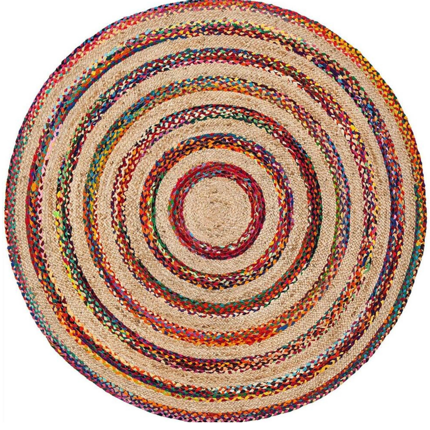 DN HandicraftHandmade Round Jute Rug – Natural Eco-Friendly Braided Carpet for Living Room, Bedroom & Entryway