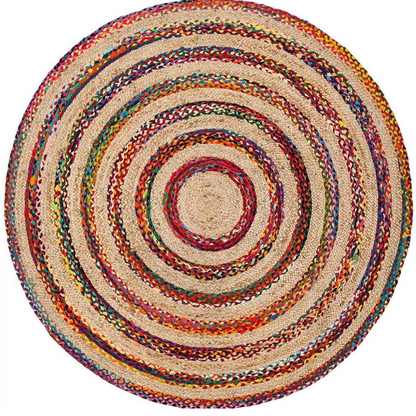 DN HandicraftHandmade Round Jute Rug – Natural Eco-Friendly Braided Carpet for Living Room, Bedroom & Entryway