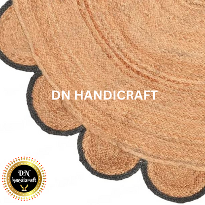 DN Handicraft Natural Round Jute Rug – Handwoven Eco-Friendly Farmhouse & Bohemian Style Carpet for Home Décor