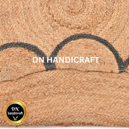 DN Handicraft Natural Round Jute Rug – Handwoven Eco-Friendly Farmhouse & Bohemian Style Carpet for Home Décor
