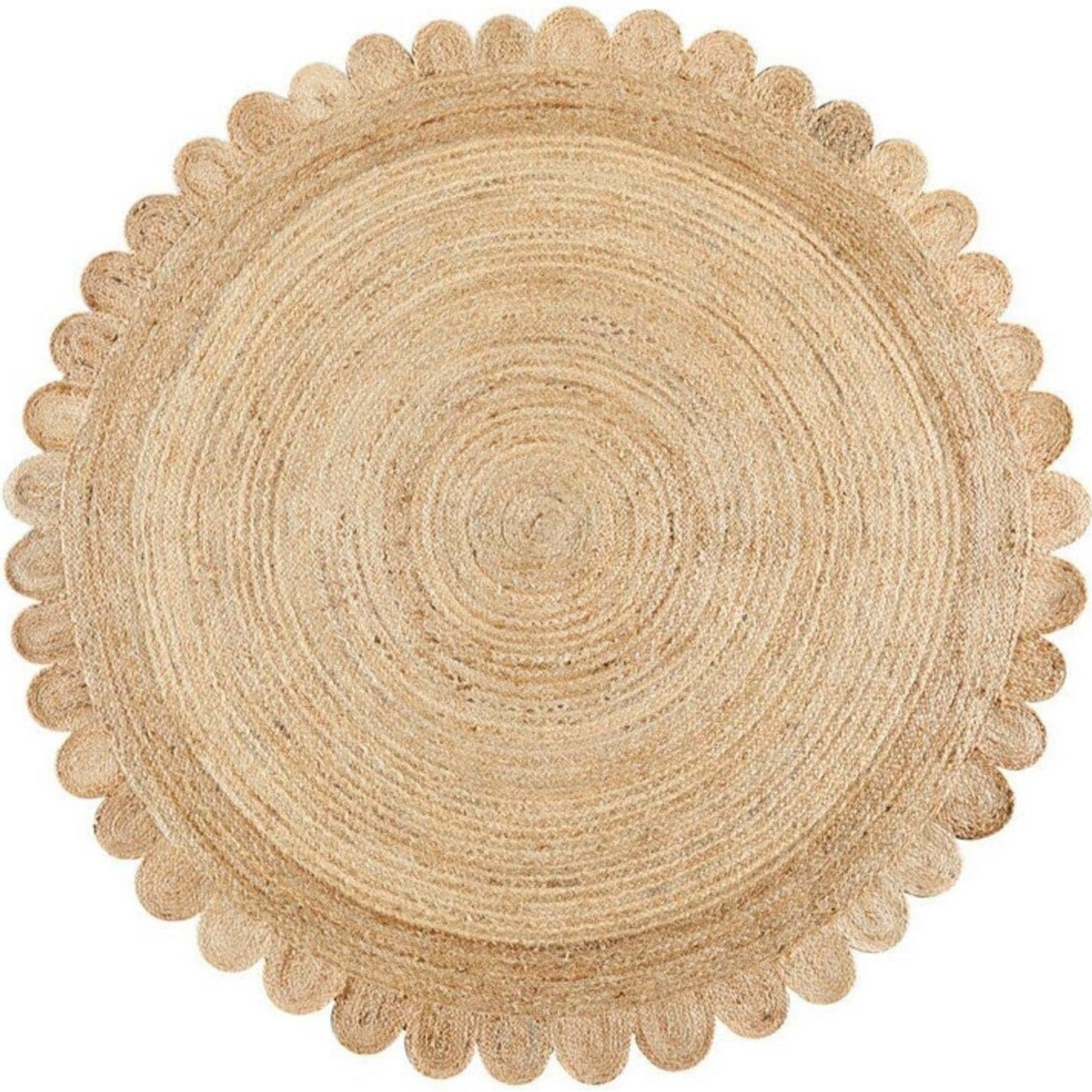 DN Handicraft Handmade Round Jute Rug – Eco-Friendly Natural Braided Carpet for Home Décor