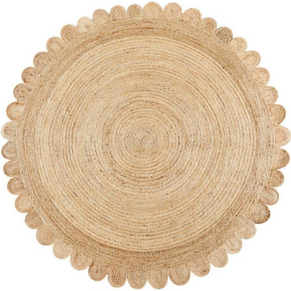 DN Handicraft Handmade Round Jute Rug – Eco-Friendly Natural Braided Carpet for Home Décor