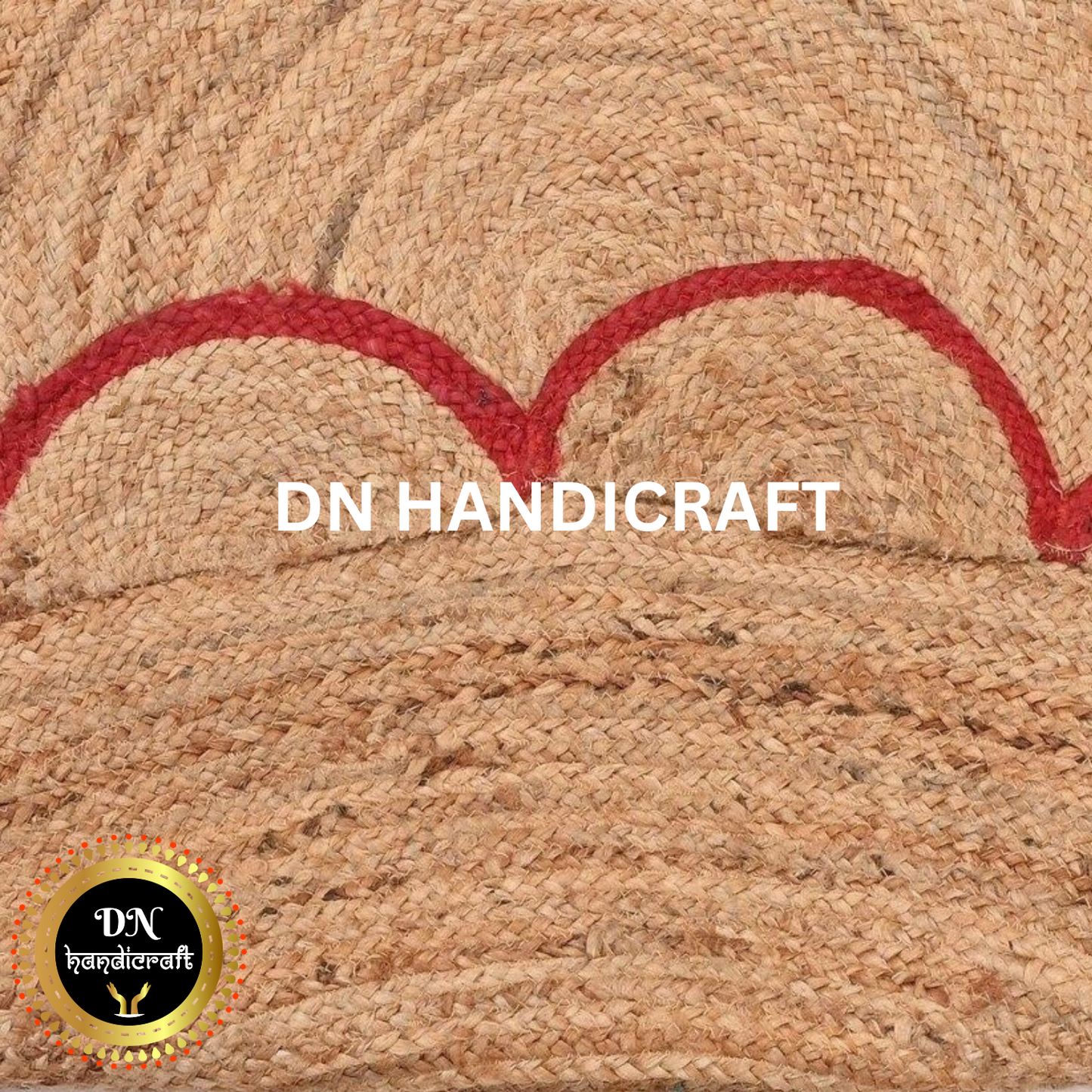 DN Handicraft Braided Round Jute Rug – Rustic Handmade Carpet for Farmhouse & Coastal Homes