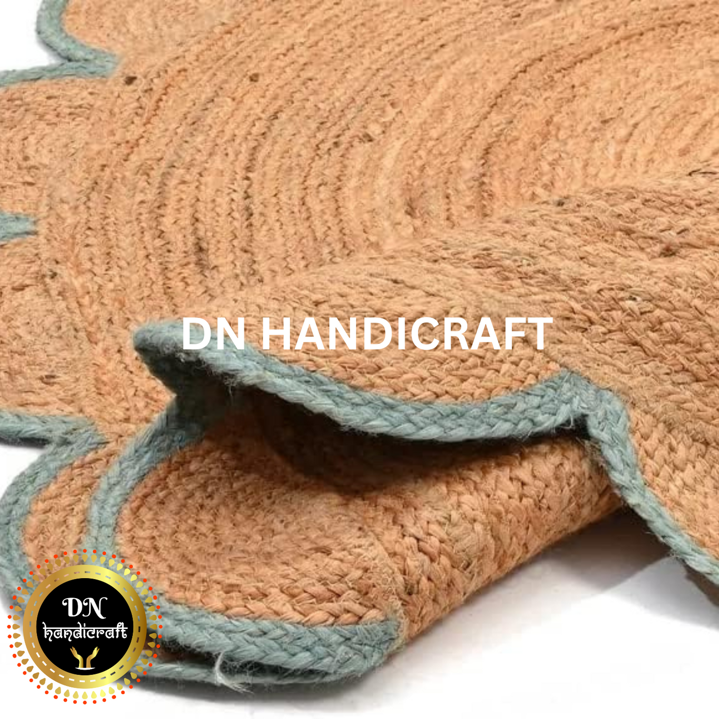 DN Handicraft Eco-Friendly Round Jute Rug – Handmade Natural Carpet for Rustic Home Décor