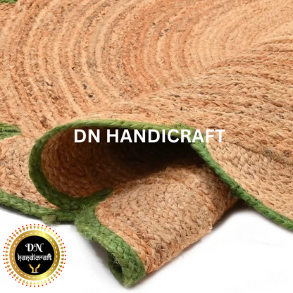 DN Handicraft Large Round Jute Rug – Handmade Natural Fiber Braided Carpet for Home Décor
