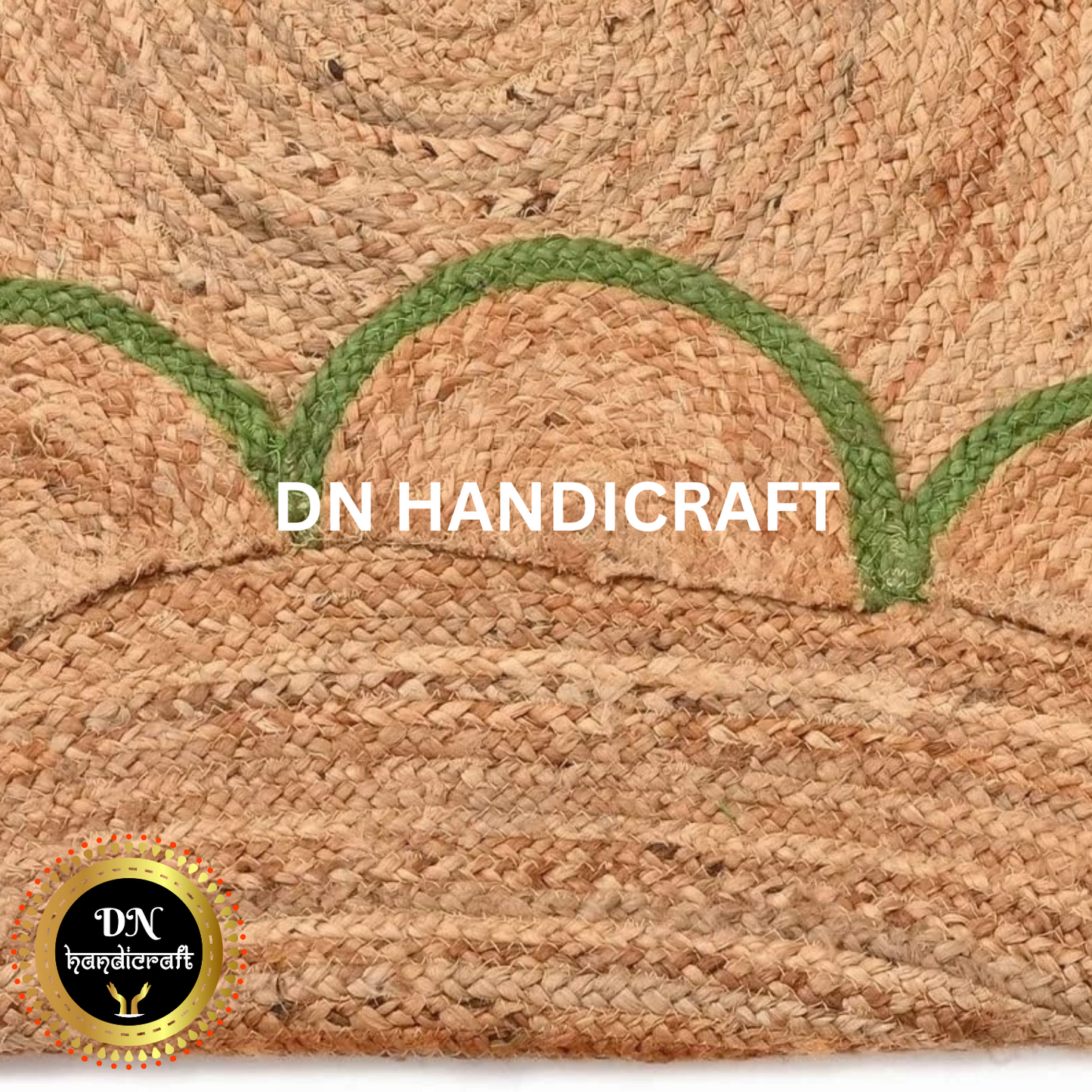 DN Handicraft Large Round Jute Rug – Handmade Natural Fiber Braided Carpet for Home Décor