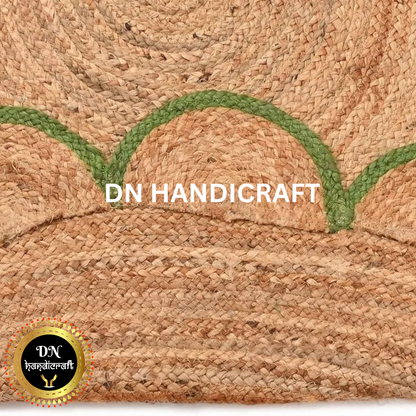 DN Handicraft Large Round Jute Rug – Handmade Natural Fiber Braided Carpet for Home Décor