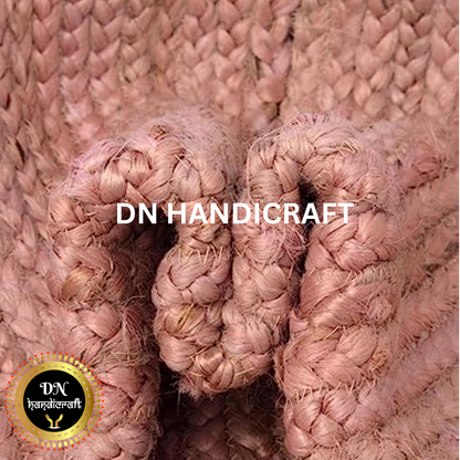 DN Handicraft Small Round Jute Rug – Eco-Friendly Handmade Mat for Entryway & Bedroom Décor