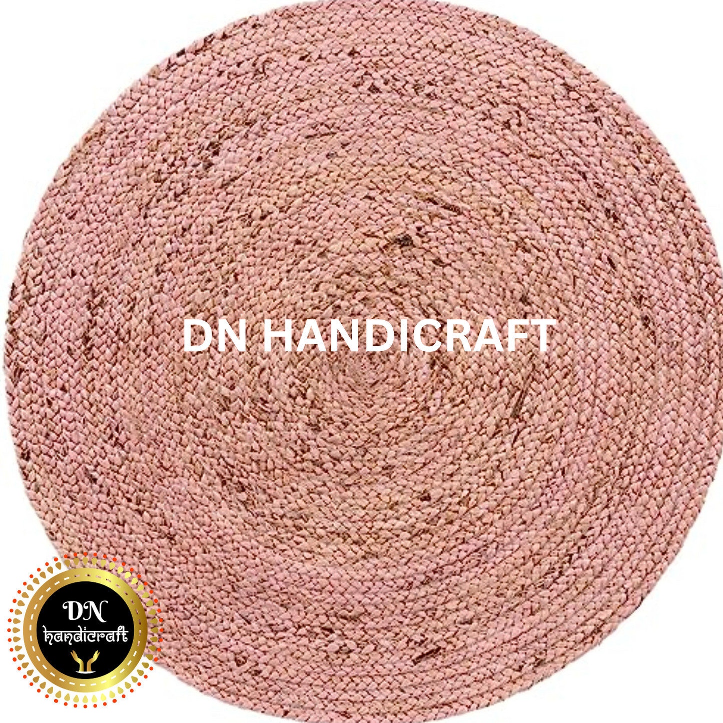 DN Handicraft Small Round Jute Rug – Eco-Friendly Handmade Mat for Entryway & Bedroom Décor