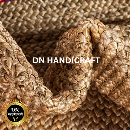 DN Handicraft Rustic Round Jute Rug – Handmade Natural Fiber Carpet for Farmhouse Décor