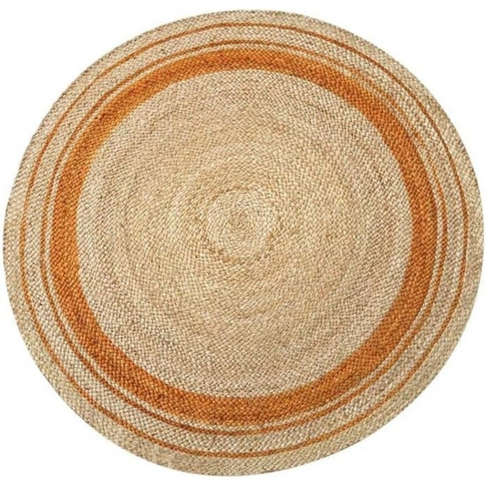 DN Handicraft Woven Round Jute Rug – Handmade Eco-Friendly Carpet for Bedroom & Living Room