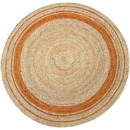 DN Handicraft Woven Round Jute Rug – Handmade Eco-Friendly Carpet for Bedroom & Living Room