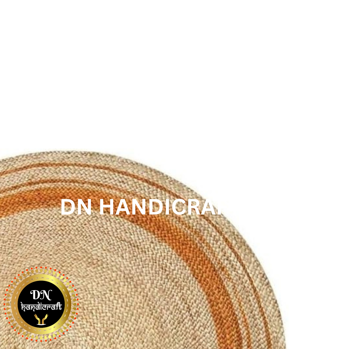 DN Handicraft Woven Round Jute Rug – Handmade Eco-Friendly Carpet for Bedroom & Living Room