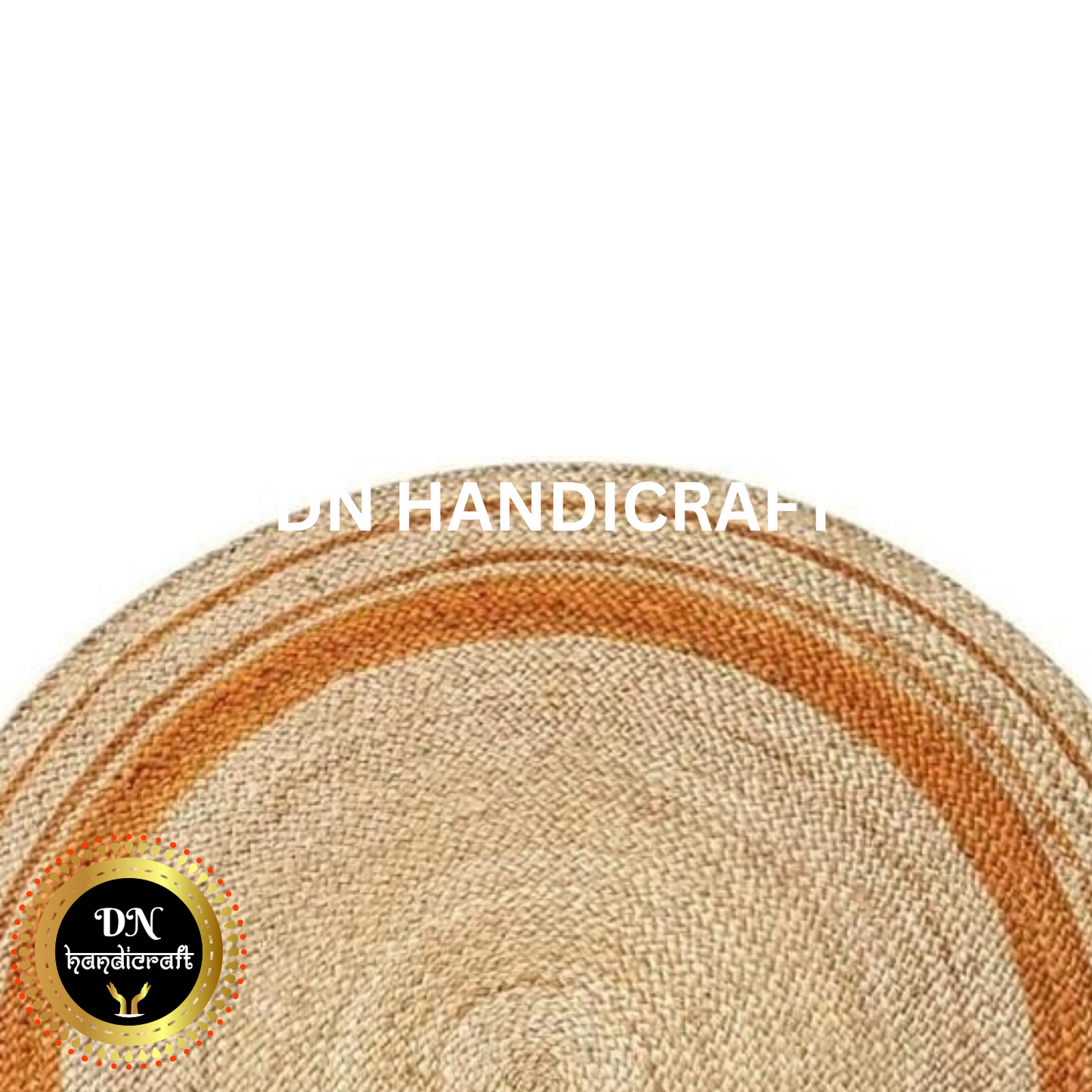 DN Handicraft Woven Round Jute Rug – Handmade Eco-Friendly Carpet for Bedroom & Living Room