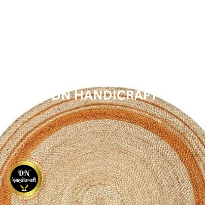 DN Handicraft Woven Round Jute Rug – Handmade Eco-Friendly Carpet for Bedroom & Living Room