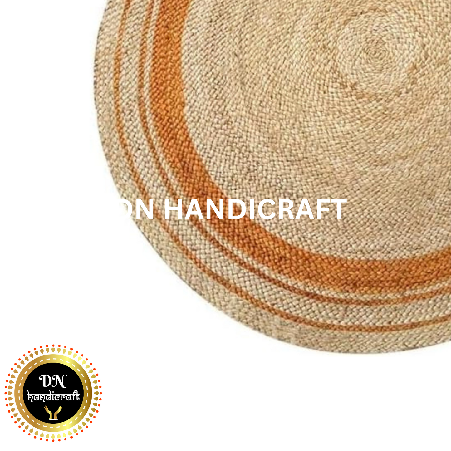 DN Handicraft Woven Round Jute Rug – Handmade Eco-Friendly Carpet for Bedroom & Living Room