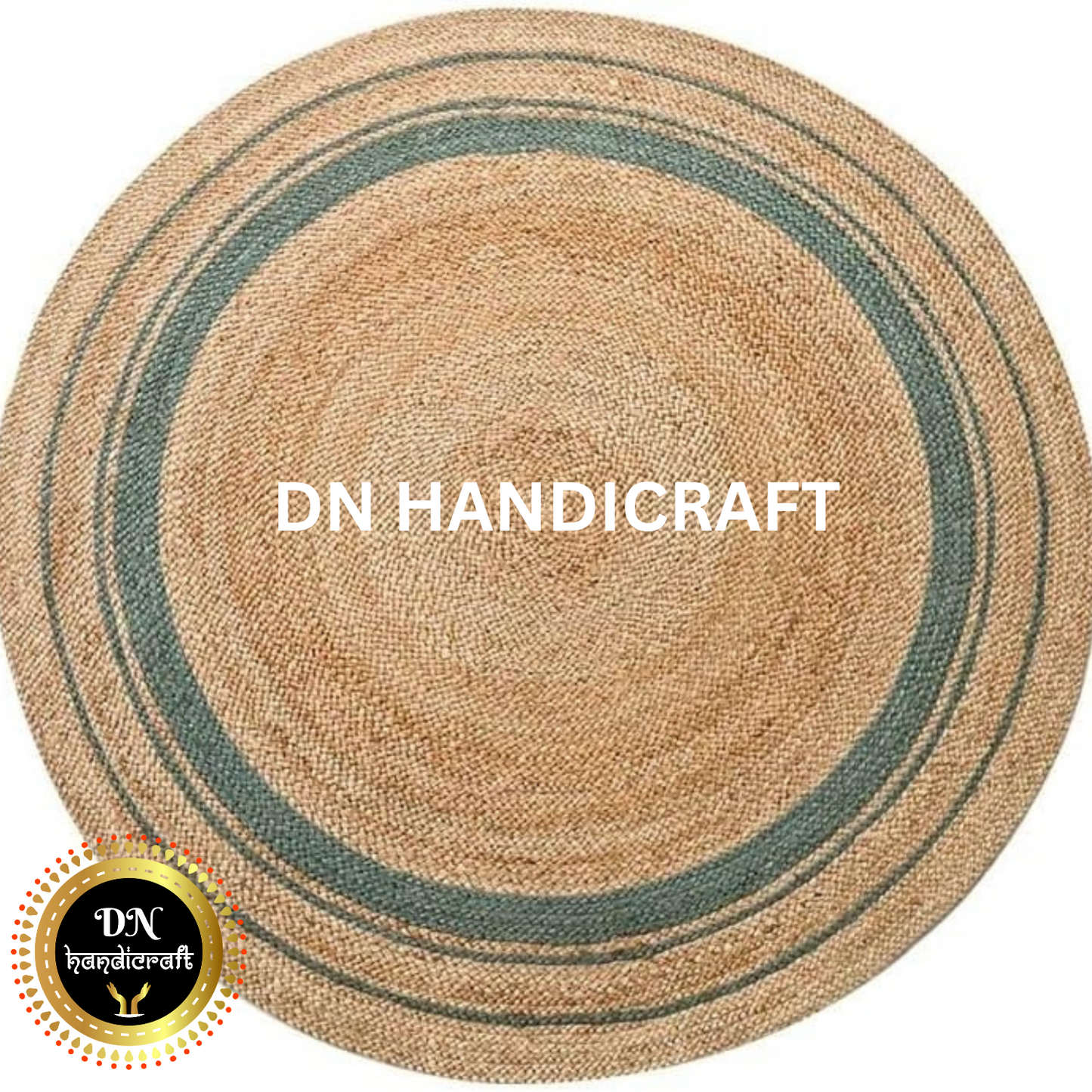 DN Handicraft Natural Braided Round Jute Rug – Handmade Eco Carpet for Farmhouse & Coastal Style Homes
