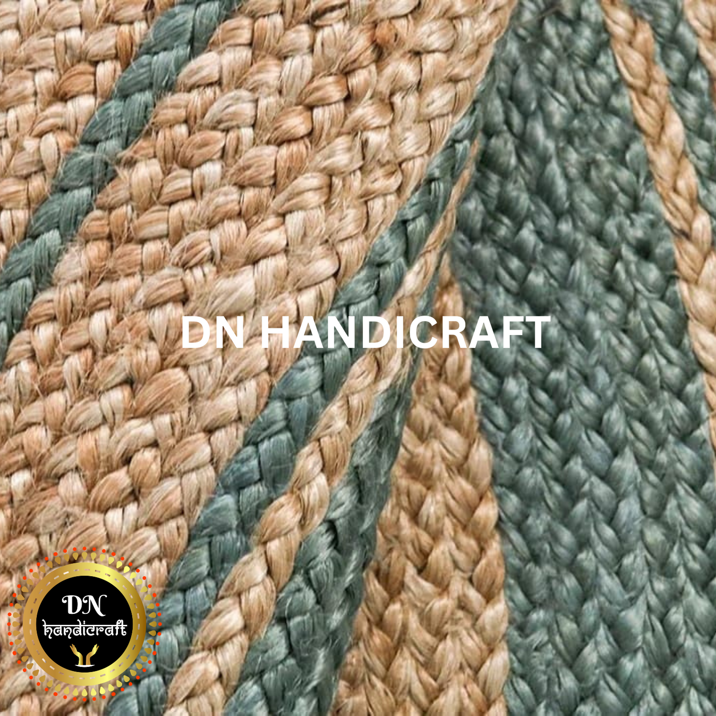 DN Handicraft Natural Braided Round Jute Rug – Handmade Eco Carpet for Farmhouse & Coastal Style Homes