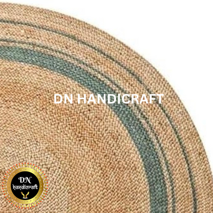 DN Handicraft Natural Braided Round Jute Rug – Handmade Eco Carpet for Farmhouse & Coastal Style Homes