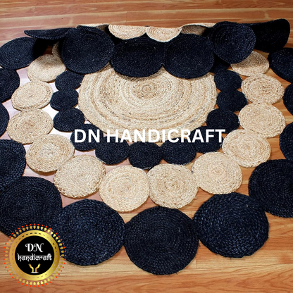 DN Handicraft Eco Round Jute Rug – Handmade Natural Fiber Carpet for Bedroom, Patio & Entryway Décor