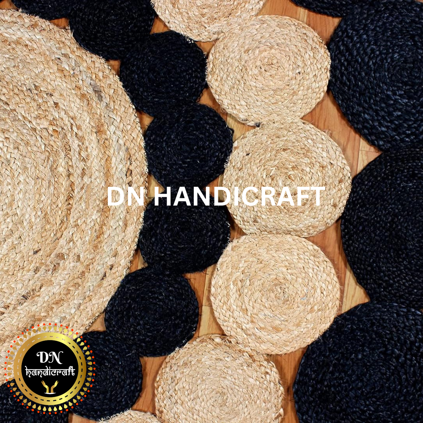 DN Handicraft Eco Round Jute Rug – Handmade Natural Fiber Carpet for Bedroom, Patio & Entryway Décor