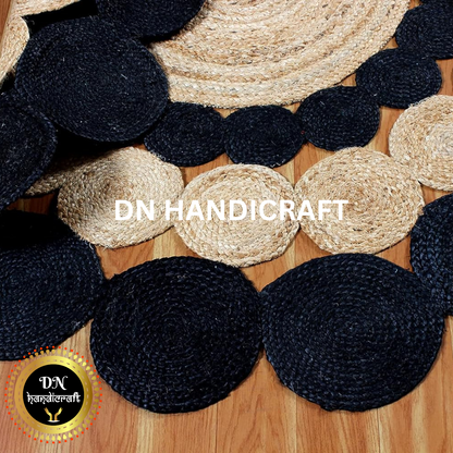 DN Handicraft Eco Round Jute Rug – Handmade Natural Fiber Carpet for Bedroom, Patio & Entryway Décor