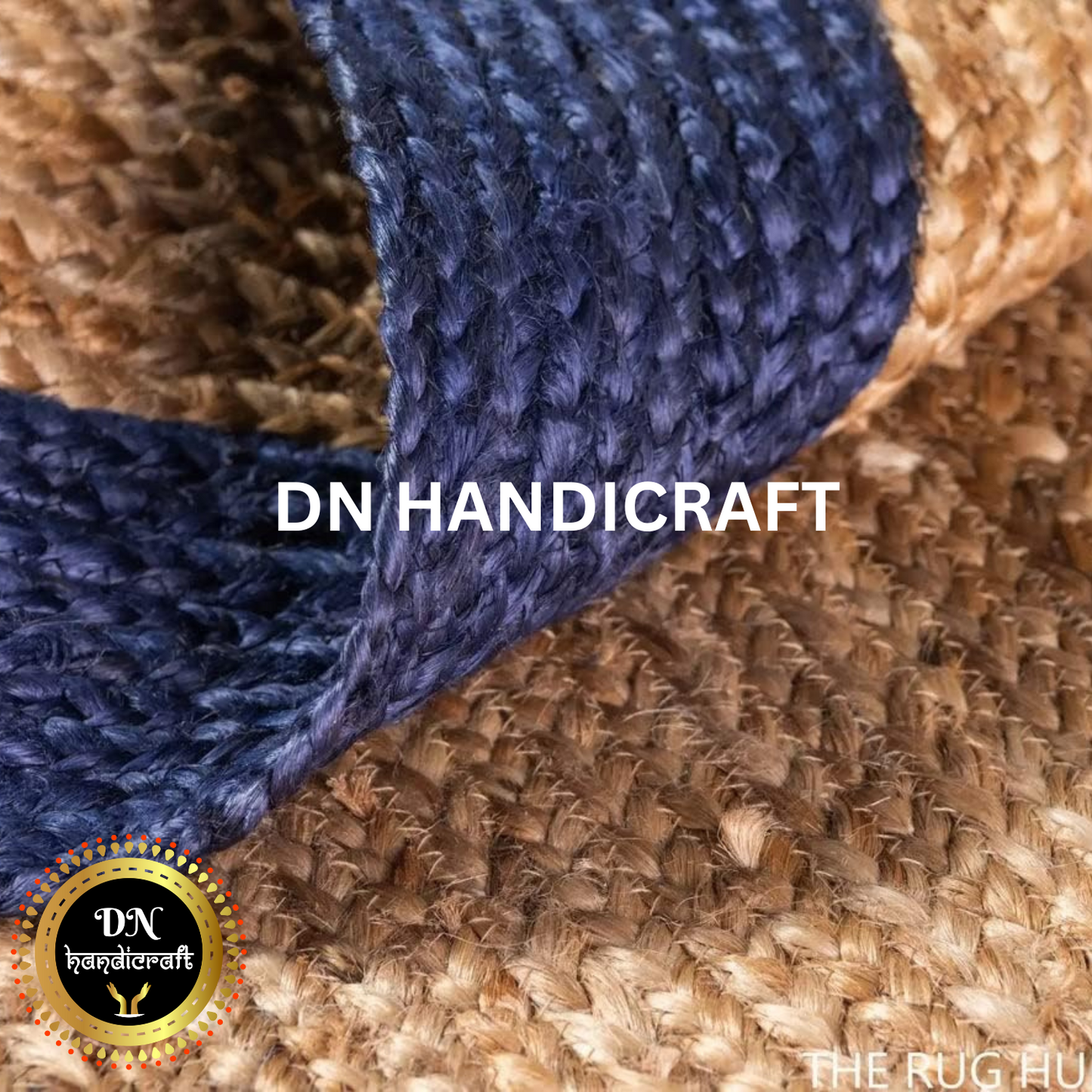 DN Handicraft Rustic Handmade Round Jute Rug – Durable Eco-Friendly Carpet for Living Room Décor