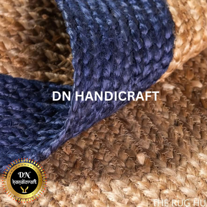 DN Handicraft Rustic Handmade Round Jute Rug – Durable Eco-Friendly Carpet for Living Room Décor