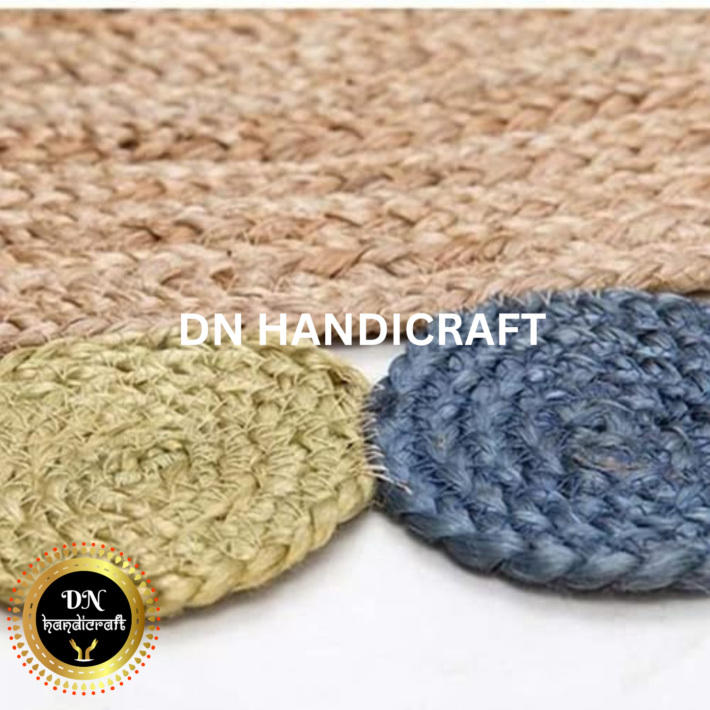 DN Handicraft Bohemian Round Jute Rug – Handmade Natural Braided Carpet for Cozy Interiors