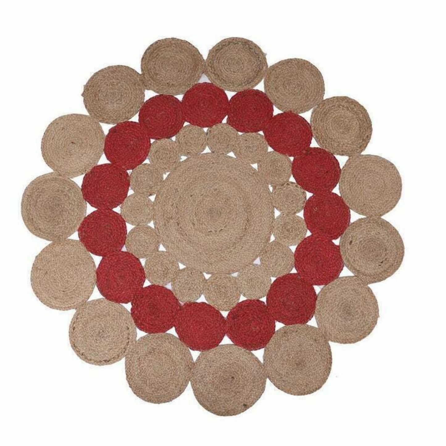 DN Handicraft Woven Round Jute Rug – Eco-Friendly Handmade Carpet for Bedroom, Dining & Living Décor