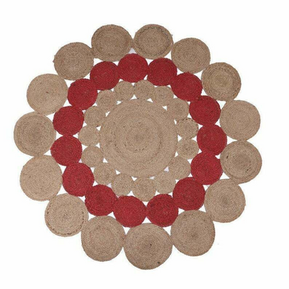 DN Handicraft Woven Round Jute Rug – Eco-Friendly Handmade Carpet for Bedroom, Dining & Living Décor