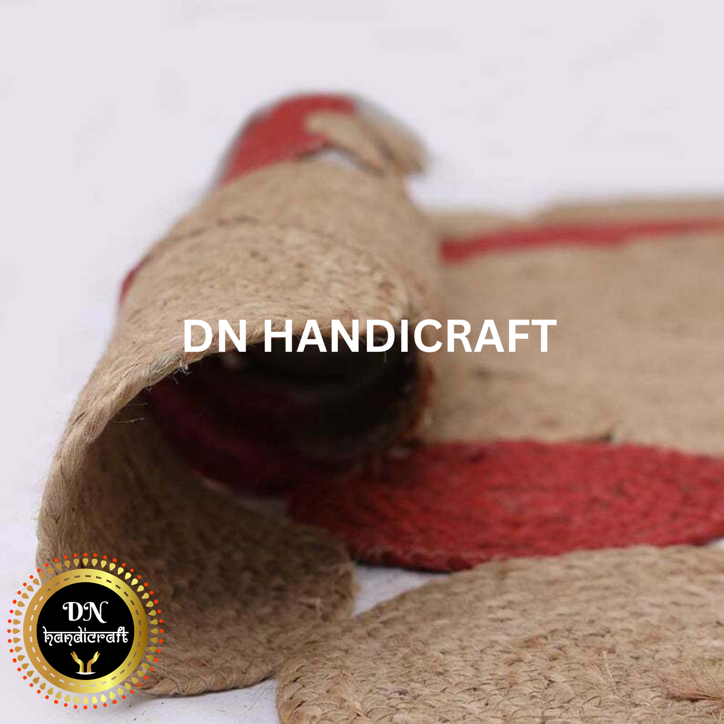DN Handicraft Woven Round Jute Rug – Eco-Friendly Handmade Carpet for Bedroom, Dining & Living Décor