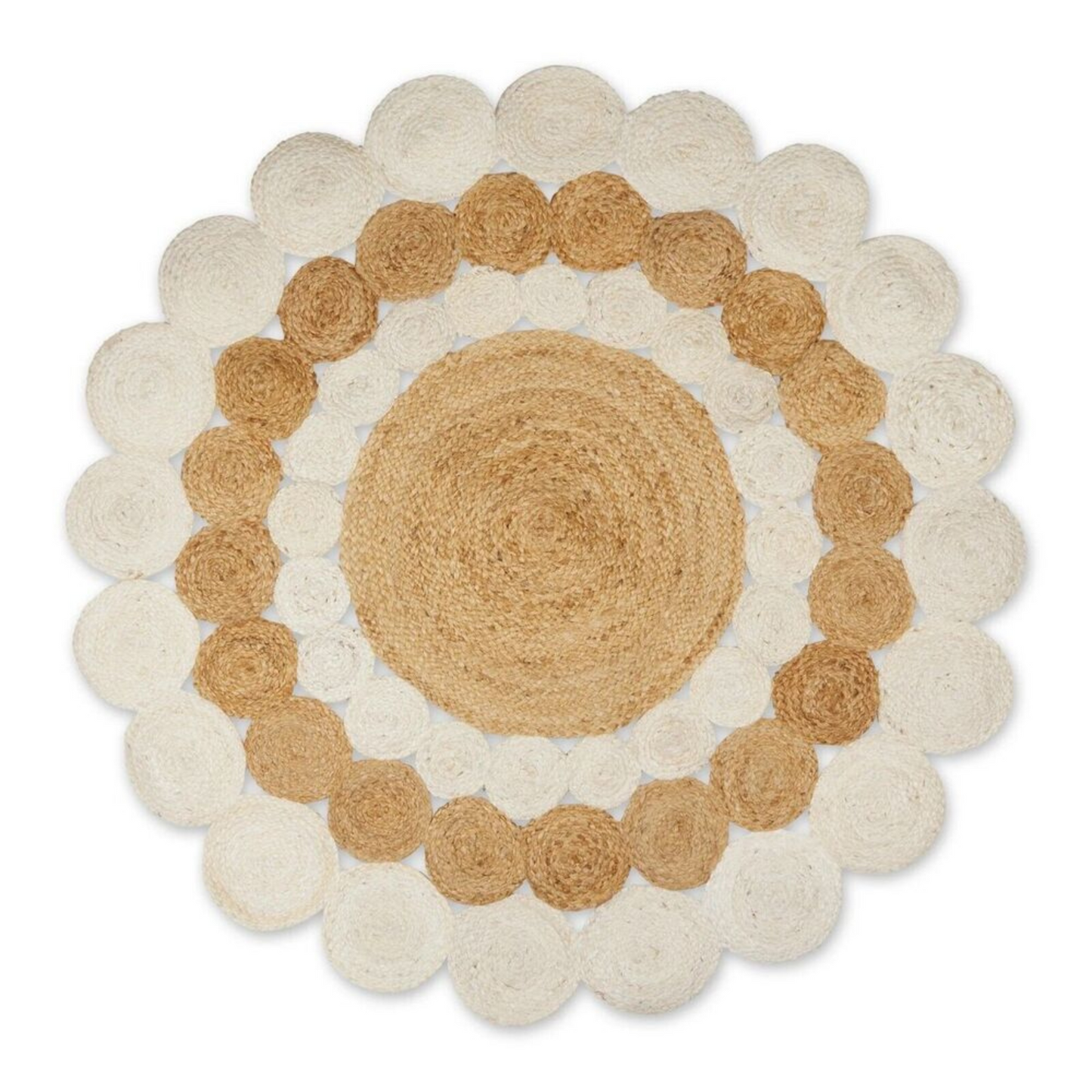 DN Handicraft Handmade Rustic Round Jute Rug – Natural Eco-Friendly Braided Carpet for Stylish Homes