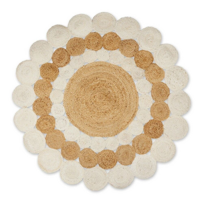 DN Handicraft Handmade Rustic Round Jute Rug – Natural Eco-Friendly Braided Carpet for Stylish Homes