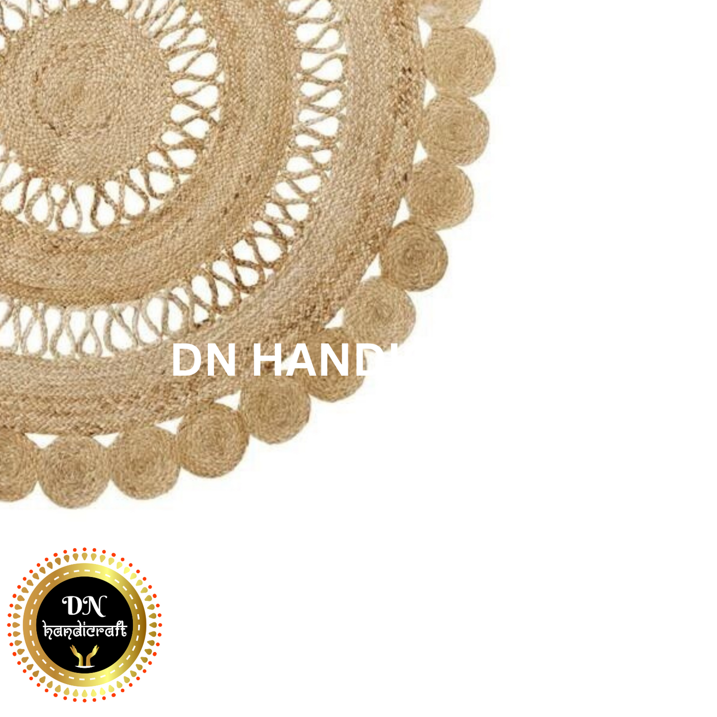 DN Handicraft Decorative Round Jute Rug – Handmade Eco-Friendly Braided Carpet for Cozy Floor Décor