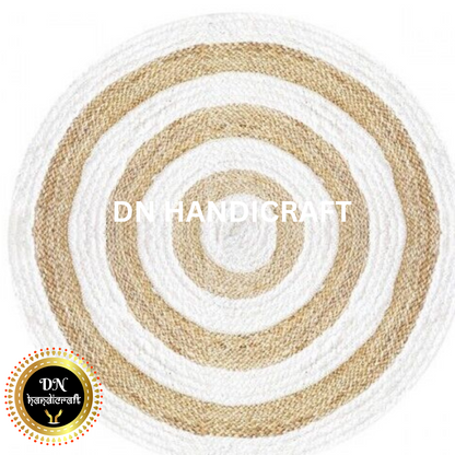 DN Handicraft Decorative Round Jute Rug – Handmade Eco-Friendly Braided Carpet for Cozy Floor Décor (Copy)