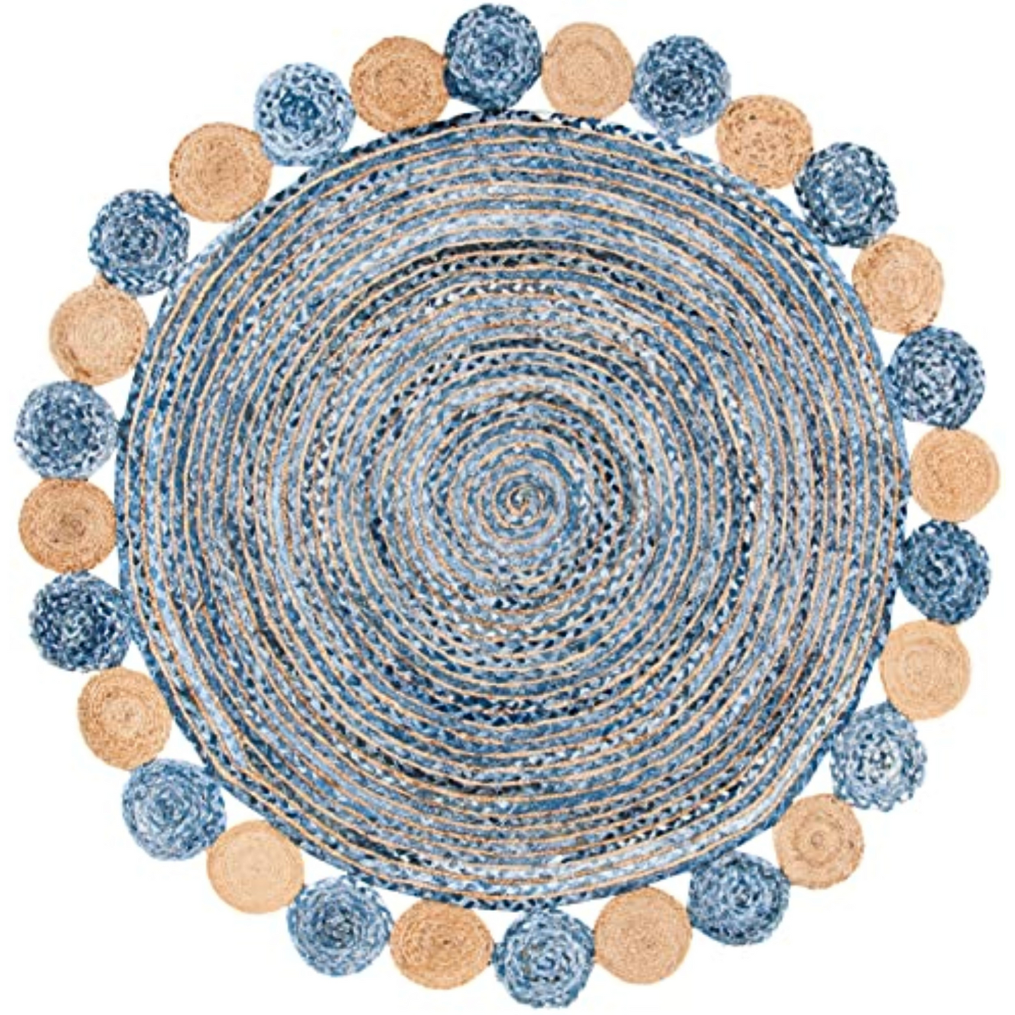 DN Handicraft Handcrafted Round Jute Rug – Sustainable Natural Fiber Carpet for Living Room & Bedroom