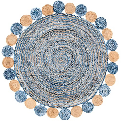 DN Handicraft Handcrafted Round Jute Rug – Sustainable Natural Fiber Carpet for Living Room & Bedroom